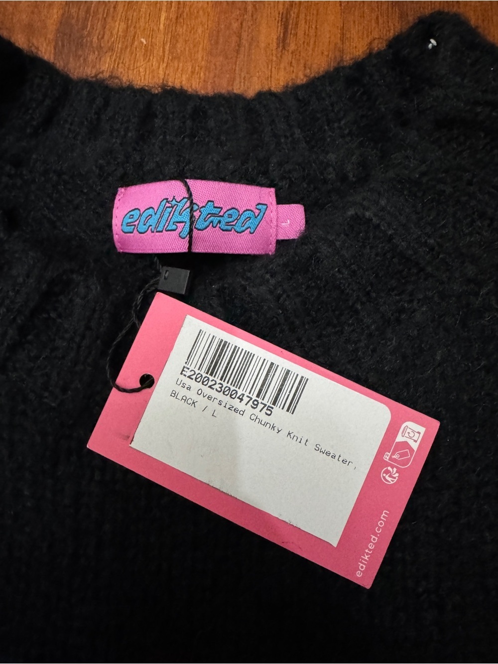 Edikted American Sweater Vintage Style Oversized Size Large Unisex - Picture 6 of 12
